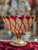 میوه خوری بلور پایه دار نقاشی کار دست طرح فلور