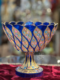 میوه خوری بلور پایه دار نقاشی کار دست طرح فلور