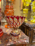 میوه خوری بلور پایه دار نقاشی کار دست طرح فلور