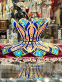 بشقاب پذیرایی بلور طرح لیزا با نقاشی دستی و تزئین طلایی
