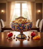ظرف پایه دار نقاشی شده