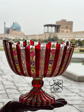 میوه خوری بلور نقاشی شده پر کار طرح لین