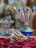 بستنیخوری بلور طرح لاله نقاشی کار دست معمار عتیق