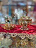 قندان شیشهای طرح شاهعباسی مناسب پذیرایی و دکور ایرانی