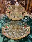 چیدمان میز پذیرایی با اردورخوری بیضی دو تکه شاه عباسی برای سرو تنقلات