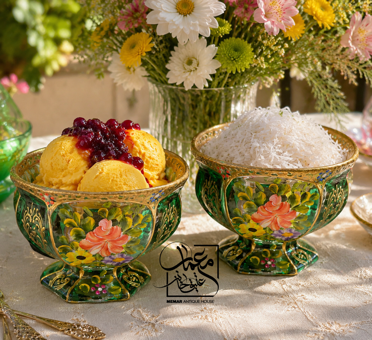 سرو-بستنی-زعفرانی-و-فالوده-در-بستنی-خوری-لوکس-صنایع-دستی