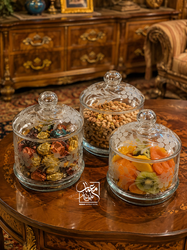 ست ظروف بانکه شیشه ای لوکس معمار عتیق